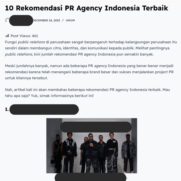 screnncapture contoh google & SEO spam